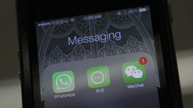 Alibaba’s messaging app in the middle between WhatsApp and WeChat.