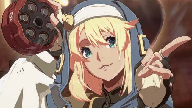 Bridget, Guilty Gear Strive's latest DLC character, is paying the TERFs no mind with her yo-yo in hand.