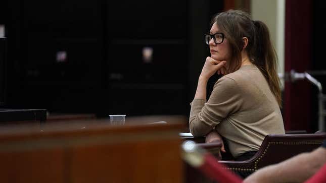 Anna Sorokin, better known as Anna Delvey, is seen in the courtroom during her trial at New York State Supreme Court in New York on April 11, 2019.