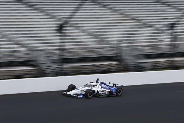 Graham Rahal in his No. 15 Rahal Letterman Lanigan Racing Honda during practice for the 2022 Indy 500