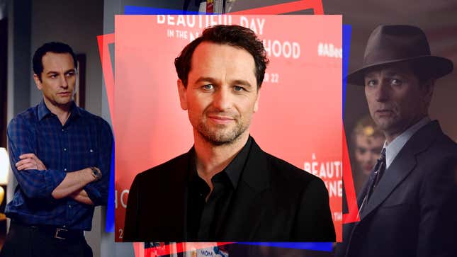 Left: The Americans (Photo: FX); Right: Perry Mason (Photo: HBO Max); Center: Matthew Rhys attends A Beautiful Day In The Neighborhood screening on November 17, 2019. (Photo by Mike Coppola/Getty Images)