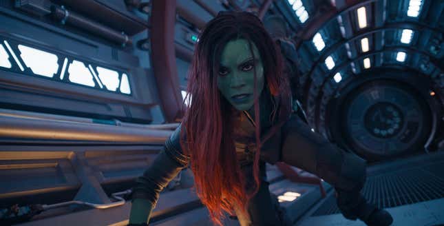 Zoe Saldana as Gamora. 