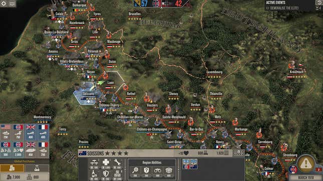 The strategic aspect is where you amass your forces before descending into an RTS battle