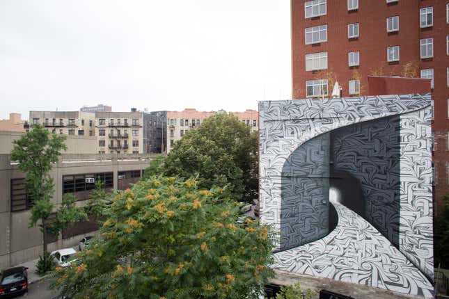 Mural by artist Astro at 303 W. 123rd Street, New York.