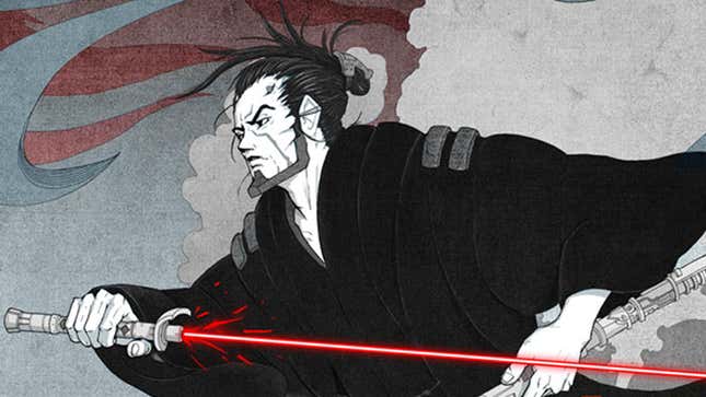 The unnamed Sith ronin at the heart of Star Wars Ronin: A Visions Novel, illustrated by Kotaro Chiba.