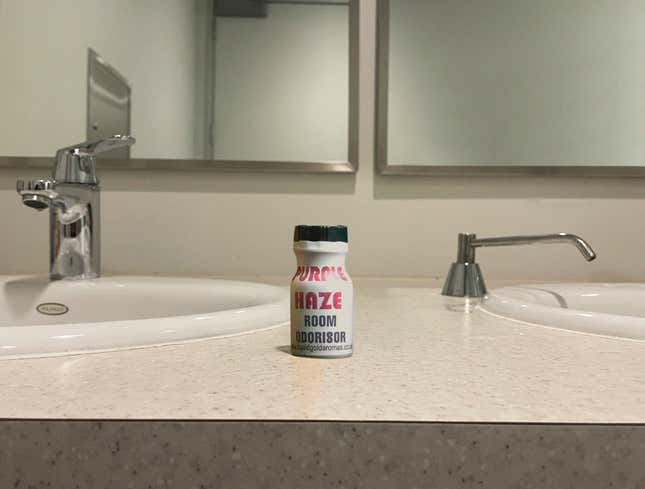 Image for article titled Company Celebrates Pride Month With Single Bottle Of Poppers Wordlessly Placed In Bathroom