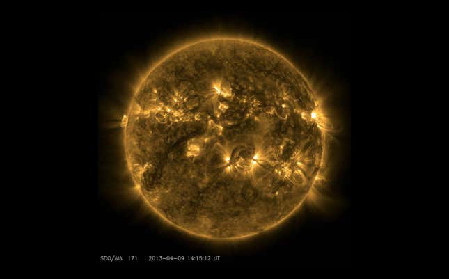 The Sun, imaged by NASA’s Solar Dynamics Observatory in 2013.
