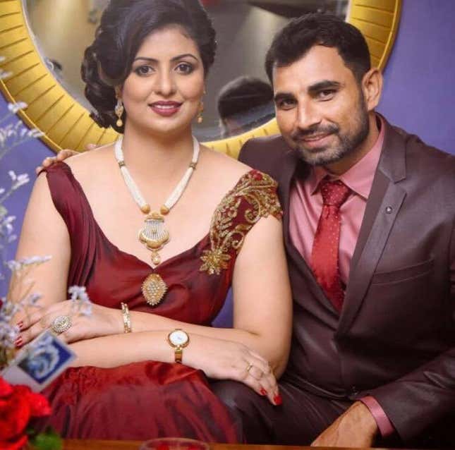 Shami with wife Jahan.