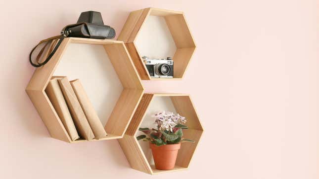Image for article titled How to Build Your Own Stylish Hexagon Shelf