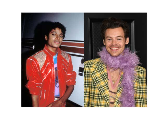 Image for article titled Harry Styles vs. Michael Jackson for the King of Pop Title: Is This Really a Competition?
