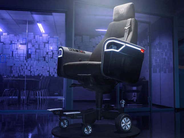 Imagen para el artículo titulado Volkswagen diseña una silla de oficina que se puede conducir a 20 km/h