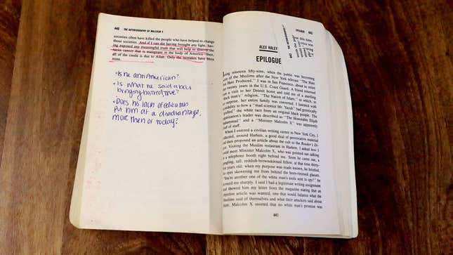 Image for article titled Annotations In Used Copy Of ‘Autobiography Of Malcolm X’ Make It Painfully Obvious That Previous Owner Was White