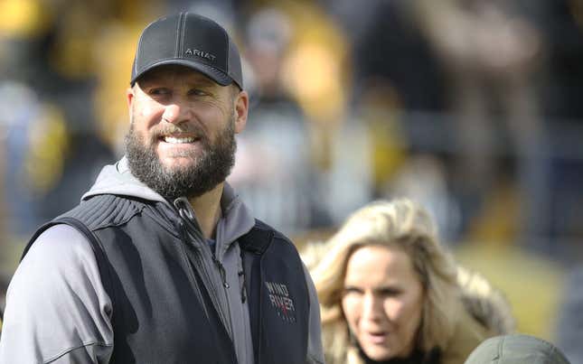 Nov 13, 2022; Pittsburgh, Pennsylvania, USA;  Pittsburgh Steelers former quarterback Ben Roethlisberger in attendance as the Steelers host the New Orleans Saints at Acrisure Stadium.