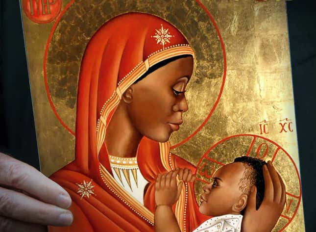 Image for article titled Black Mary and Jesus Posters Used To Help Promote Racial Healing