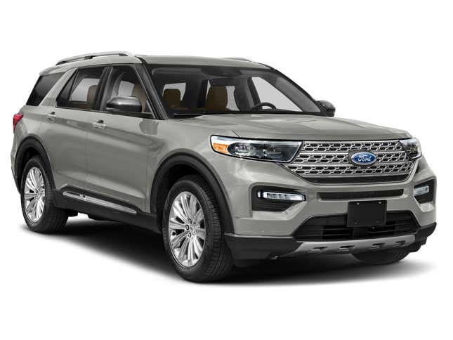 Ford Explorer / Limited 4WD 2023. Front 3⁄4, Facing to the Right