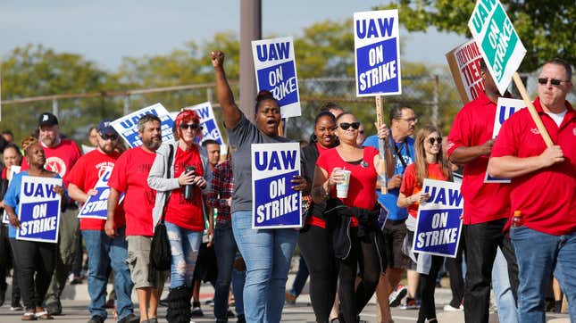 Auto workers are demanding better pay, work-life balance, and more.
