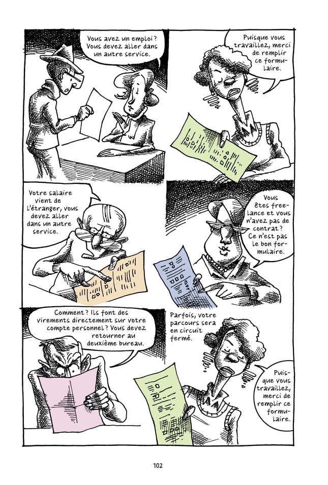 Image for article titled An Iranian graphic novelist updates a classic WWII guide for migrants