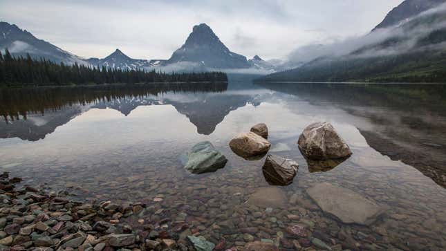 Two Medicine Lake in Glacier National Park.