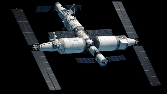An illustration of the Tiangong Space Station.