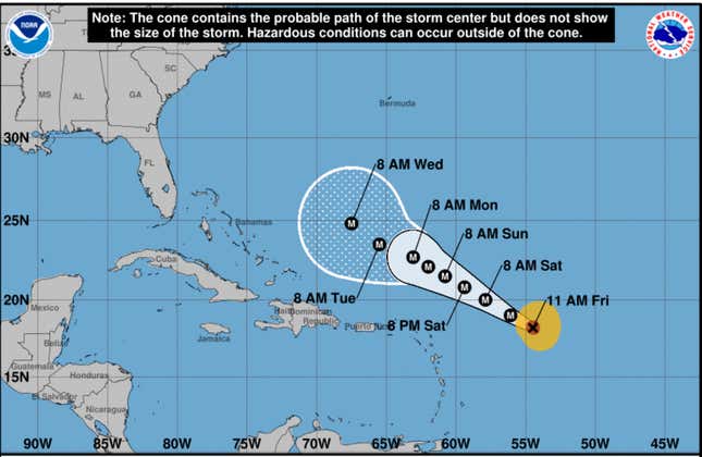 Forecast shows that Hurricane Lee is unlikely to make landfall over the U.S. over the weekend. 