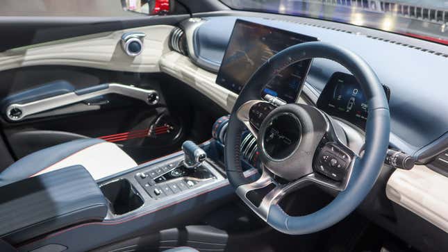 The BYD SEAL sedan on display at the 2022 Paris Motor Show