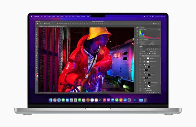 Imagen para el artículo titulado El nuevo MacBook Pro es una bestia con los nuevos chips M1 Pro y Max, y sí, tiene notch