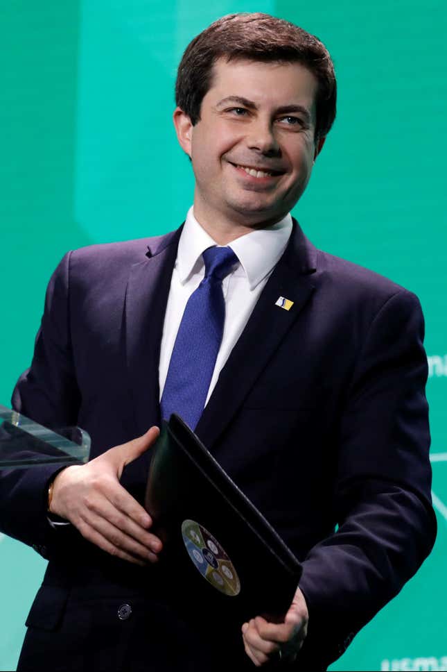Buttigieg delivers remarks at the US Conference of Mayors.