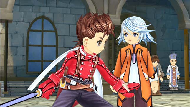 Tales of Symphonia's hero prepares to find the missing 30 frames per second. 