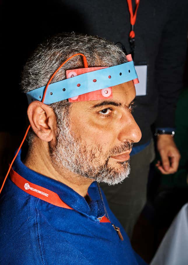 Attendees who tried tDCS say the sensation on your skin is so mild that it’s barely perceptible. One woman called it relaxing and spa-like.