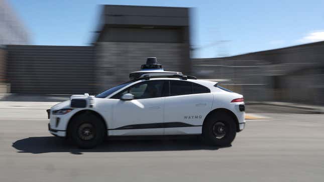 A photo of a Waymo self-driving car in San Francisco. 