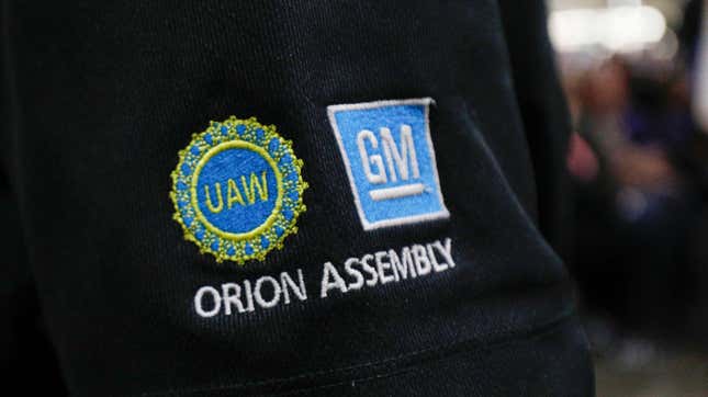 LAKE ORION, MI - MARCH 22: General Motors worker listen as GM Chairman and CEO Mary Barra announces a $300 million investment in the GM Orion Assembly Plant plant for electric and self-driving vehicles at the Orion Assembly Plant.