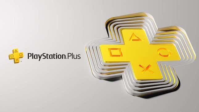 A photo of the PlayStation Plus logo 