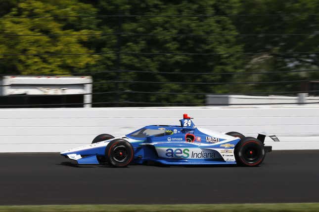 Sage Karam in his No. 24 Dreyer &amp; Reinbold Racing Chevrolet during practice for the 2022 Indy 500