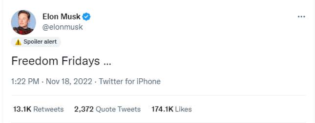Screenshot of tweet
