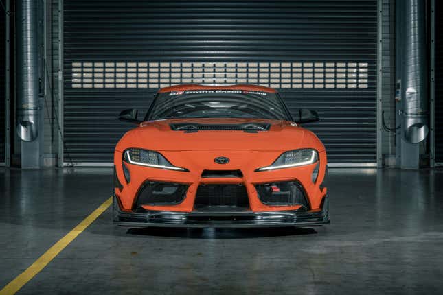Image for article titled The Toyota GR Supra GT4 100 Edition Is A Gloriously Extra Orange Track-Only Supra
