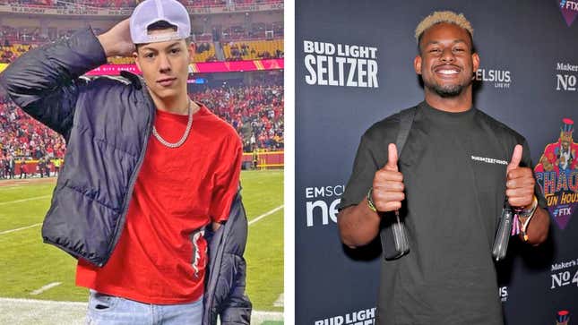Jackson Mahomes (left) won’t get to have his collaboration with JuJu Smith-Schuster.