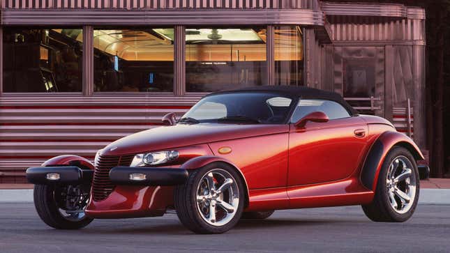 A photo of a red Plymouth Prowler. 