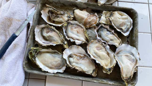 Image for article titled Charbroil Buttery, Garlicky Oysters Over Your Charcoal Chimney