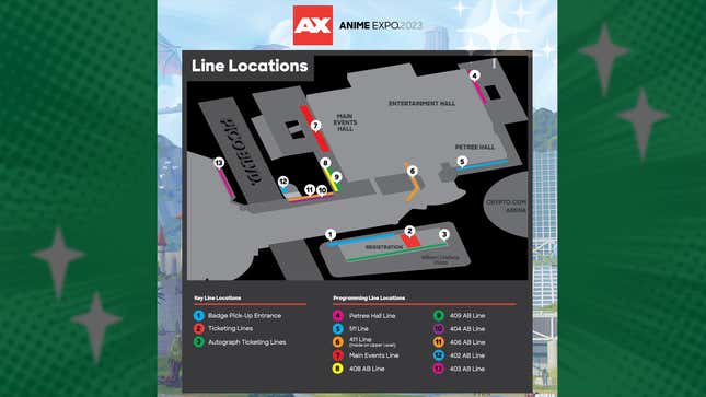 An Anime Expo Map Of The Los Angeles Convention Center.