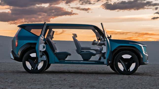 Image for article titled The Kia EV9 Concept Is All About Aero And, Sadly, A Yoke