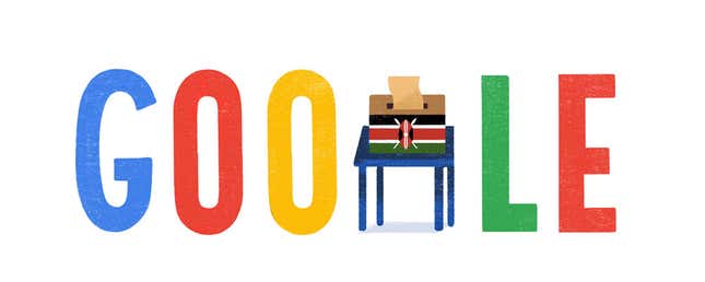 Google's doodle marking the 2017 Kenya elections.