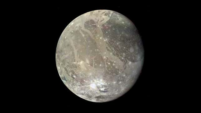 Jupiter’s moon Ganymede, the largest moon in our Solar System.