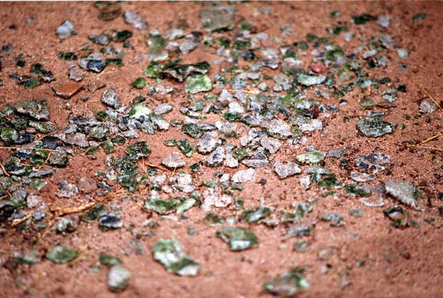 The detonation turned the surrounding sands into glass.