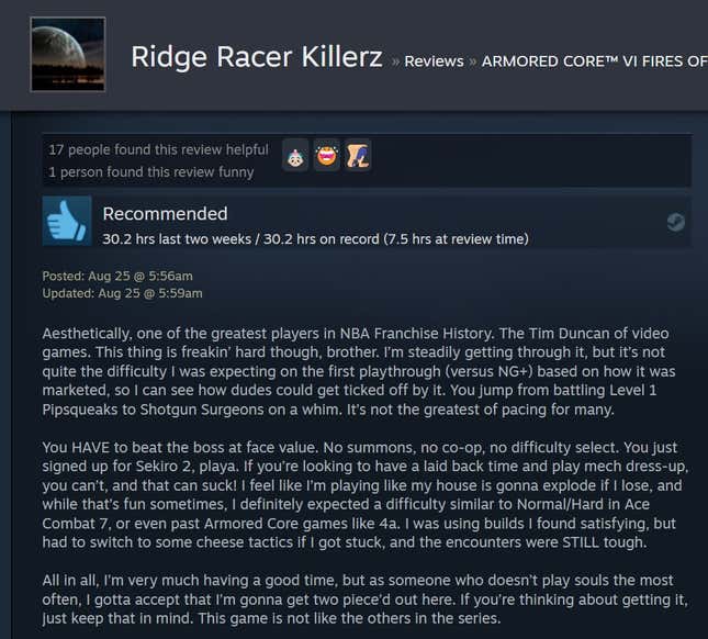 Image for article titled Armored Core VI, As Told By Steam Reviews