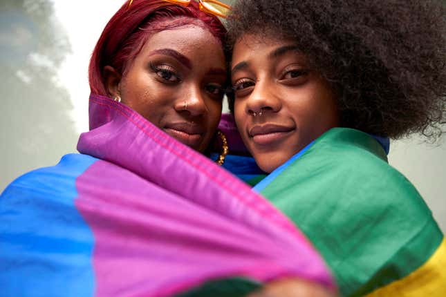 Black women in Rainbow Flag 