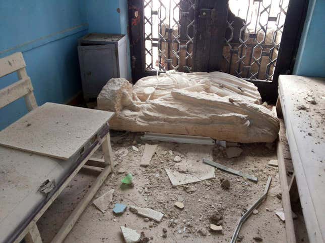 Damage to the museum, March 27 2016.
