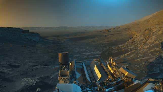 The mosaic colorized image captured by NASA’s Curiosity rover on November 16, 2021.