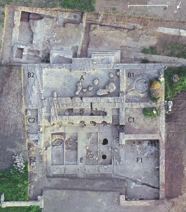 An aerial photograph of the Villa of the Quintilii.