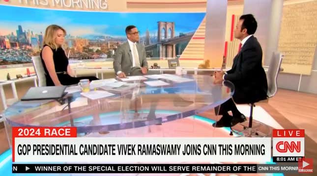 Former CNN host Don Lemon and biotech entrepreneur Vivek Ramaswamy face off during an epiosode of “CNN This Morning”.