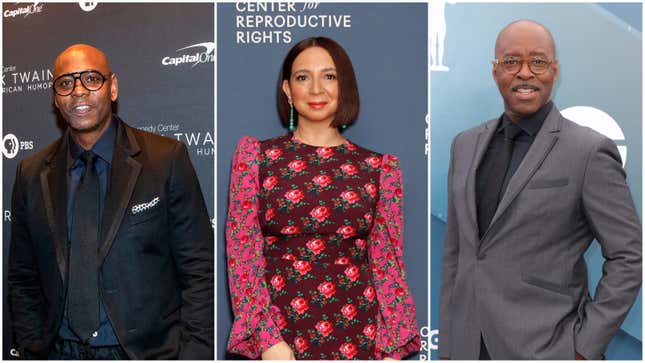 (Left to right:) Dave Chappelle, Maya Rudolph, Courtney B. Vance.